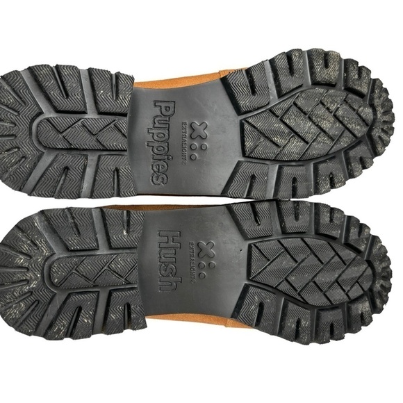 Hush Puppies Womens Lug Sole Loafers Carmel Water Resistant Suede Chunky Size 11 - Picture 6 of 12